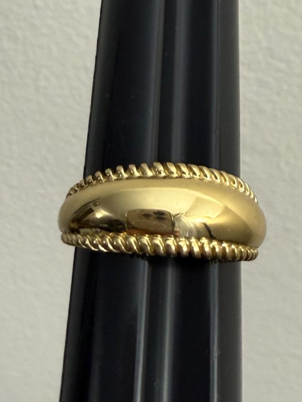 Authentic Carolyn Pollack Relios Solid Brass Domed Rope Edge Band Ring